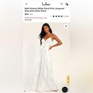 NEW WITH TAGS - Lulu’s XL all white dress. Meant for shower/rehearsal/reception.